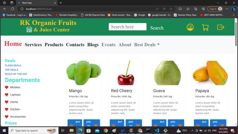 E-Commmerce Fruit Shop App